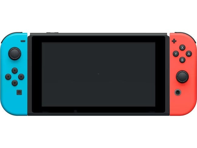 Nintendo Switch mit Neonblau/Neonrot Joy-Con-Controllern