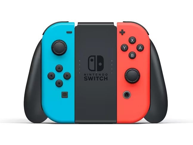 Nintendo Switch mit Neonblau/Neonrot Joy-Con-Controllern